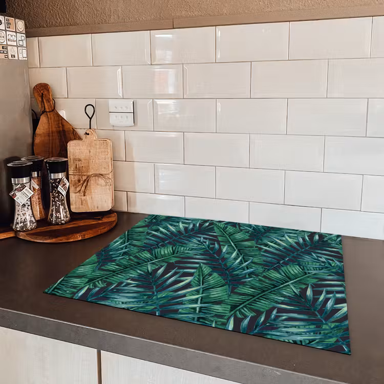 Bladeren - Inductie beschermer - Jungle - Tropical Inductie beschermer vinyl 3mm groot -sfeer3