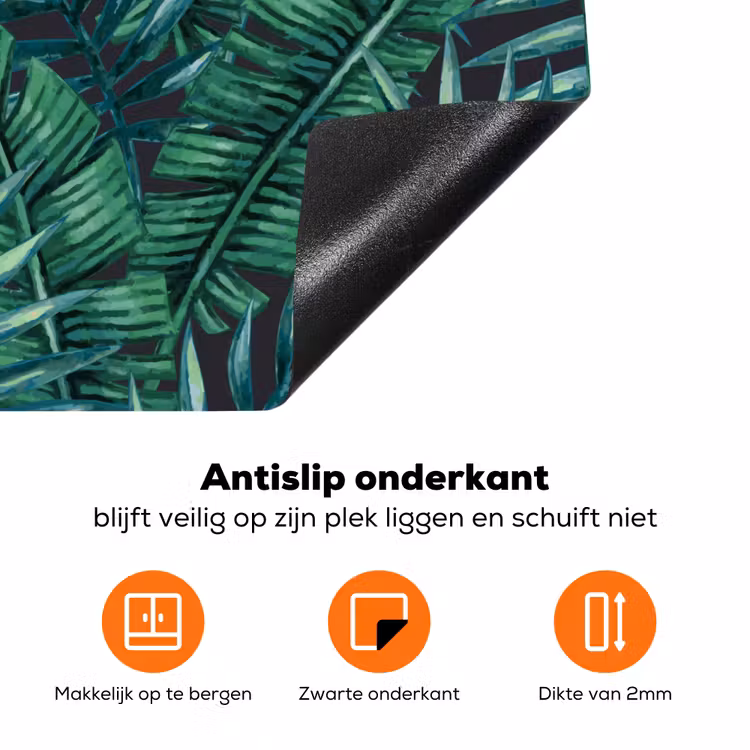 Bladeren - Inductie beschermer - Jungle - Tropical Inductie beschermer vinyl 3mm groot -zzzzzzz-td-onderkant