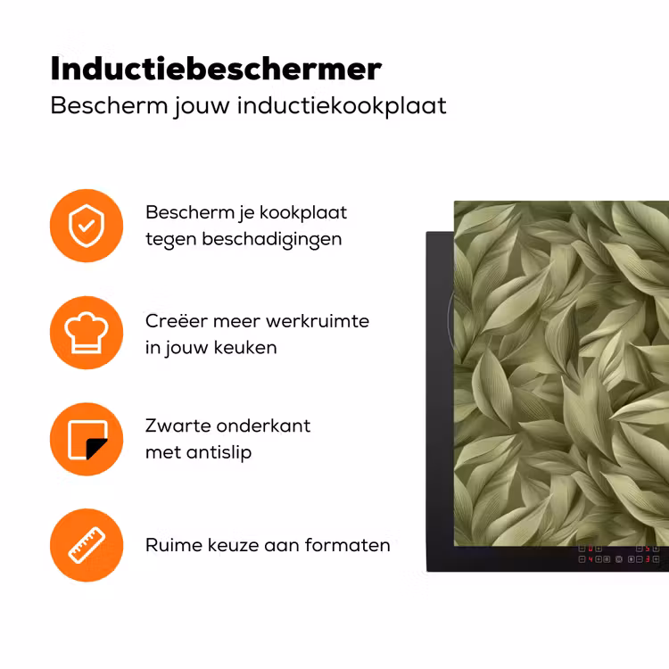Bladeren - Modern - Groen Inductie beschermer vinyl 3mm klein 276 -zzzzzzz-td-ups