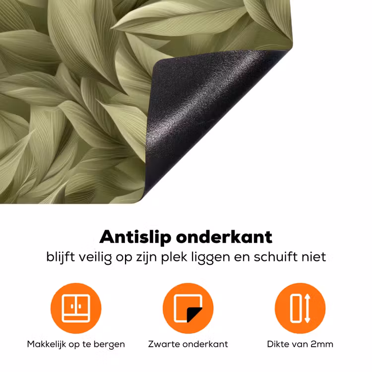 Bladeren - Modern - Groen Inductie beschermer vinyl 3mm klein 276 -zzzzzzz-td-onderkant