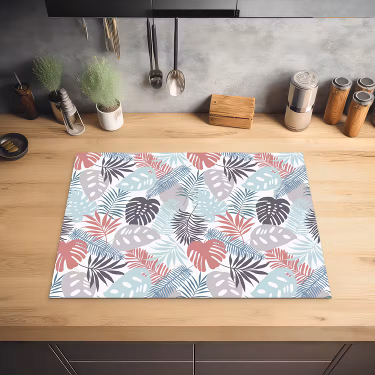 Inductie beschermer - Bladeren - Pastel - Jungle - Afdekplaat voor kookplaat Inductie beschermer vinyl 3mm klein -sfeer5