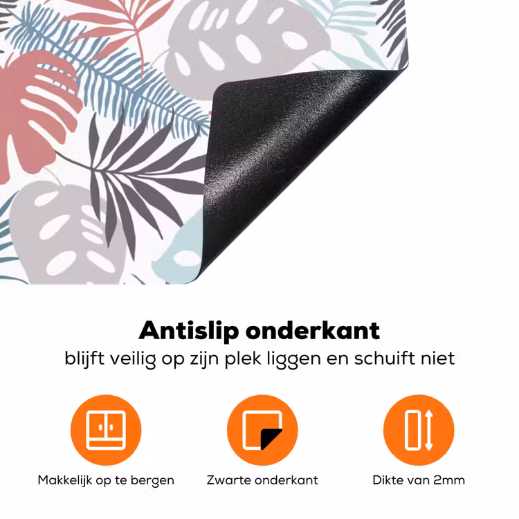 Inductie beschermer - Bladeren - Pastel - Jungle - Afdekplaat voor kookplaat Inductie beschermer vinyl 3mm klein -zzzzzzz-td-onderkant