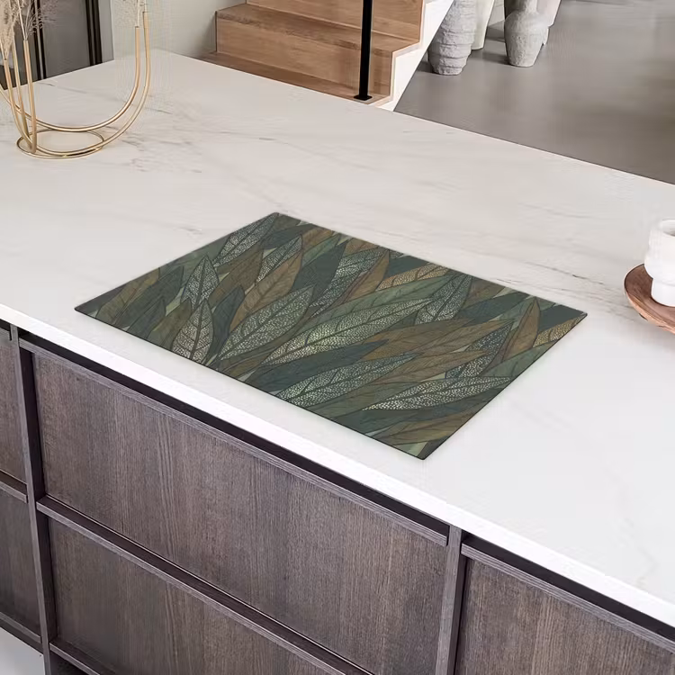 Bladeren - Patroon - Gestippeld - Natuur - Groen Inductie beschermer vinyl 3mm klein -sfeer8