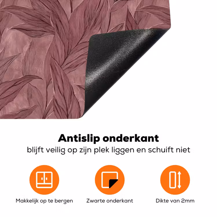 Bladeren - Patroon - Paars Inductie beschermer vinyl 3mm klein 276 -zzzzzzz-td-onderkant
