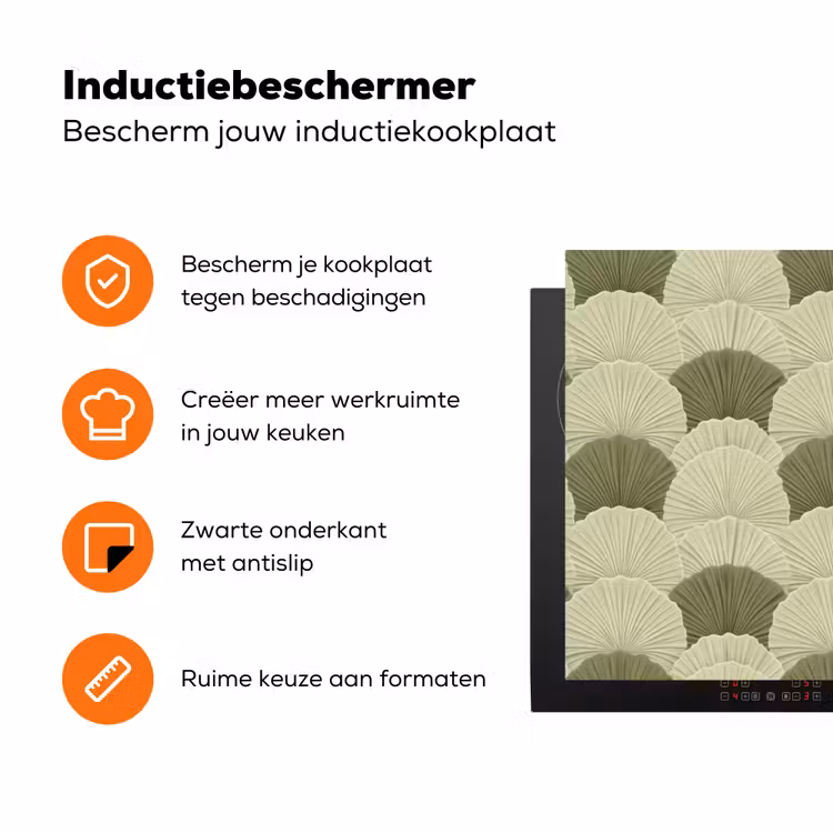 Bladeren - Structuur - Groen Inductie beschermer vinyl 3mm klein 276 -zzzzzzz-td-ups