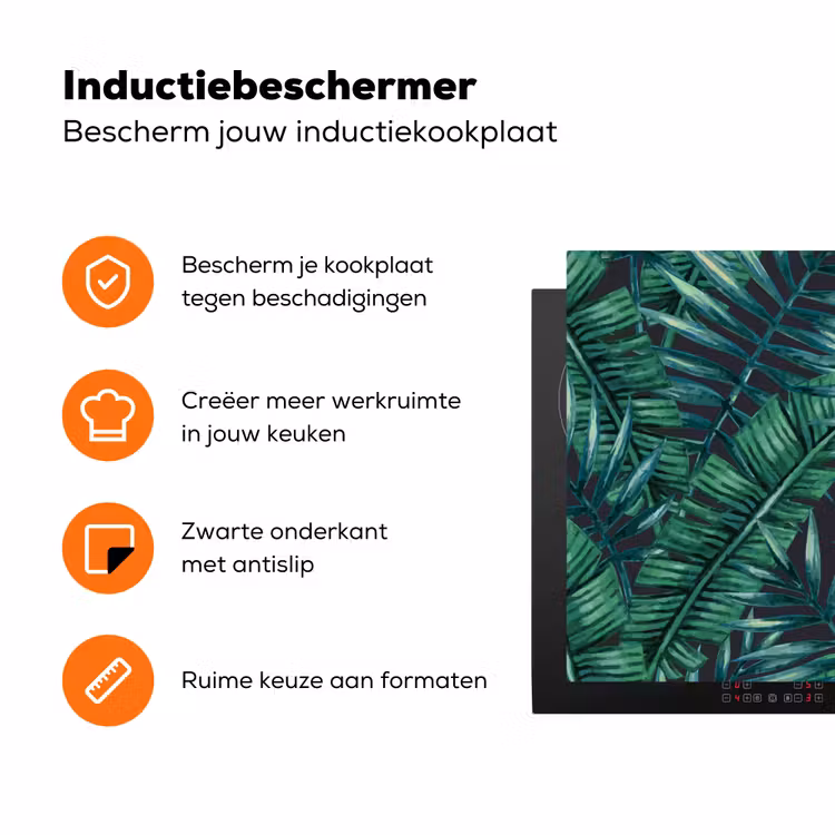 Bladeren - Tropical - Jungle Inductie beschermer vinyl 3mm groot -zzzzzzz-td-ups