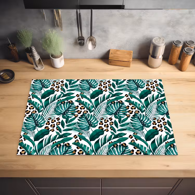 Bladeren - Tropisch - Jungle Inductie beschermer vinyl 3mm klein -sfeer5