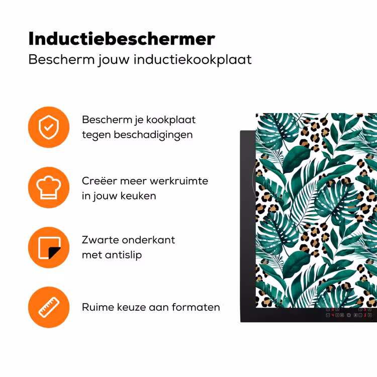 Bladeren - Tropisch - Jungle Inductie beschermer vinyl 3mm klein -zzzzzzz-td-ups