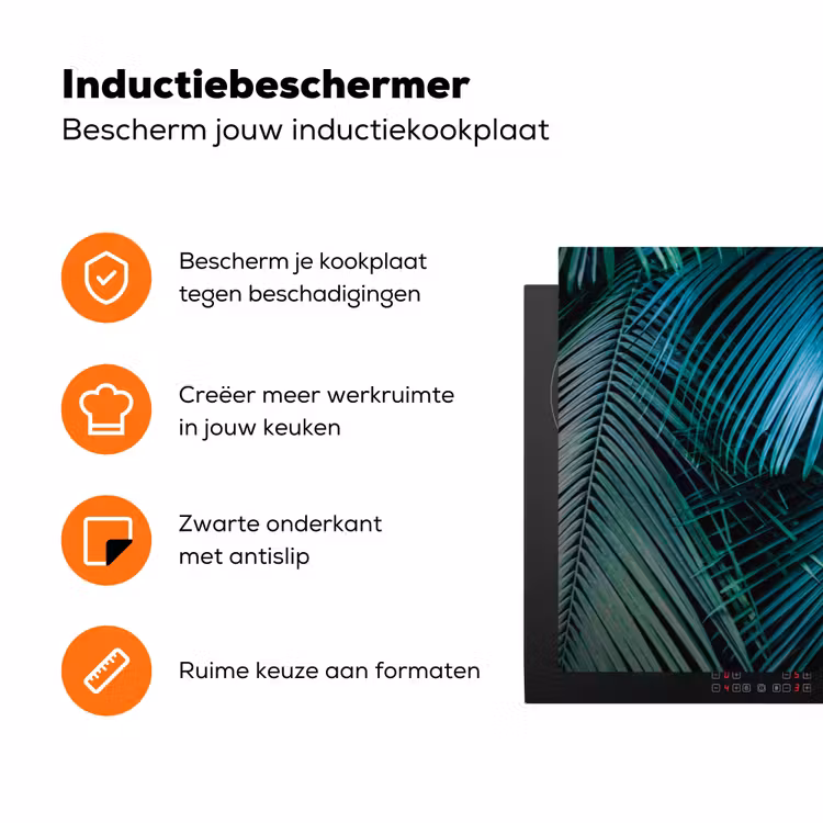 Bladeren - Tropisch - Jungle Inductie beschermer vinyl 3mm klein -zzzzzzz-td-ups