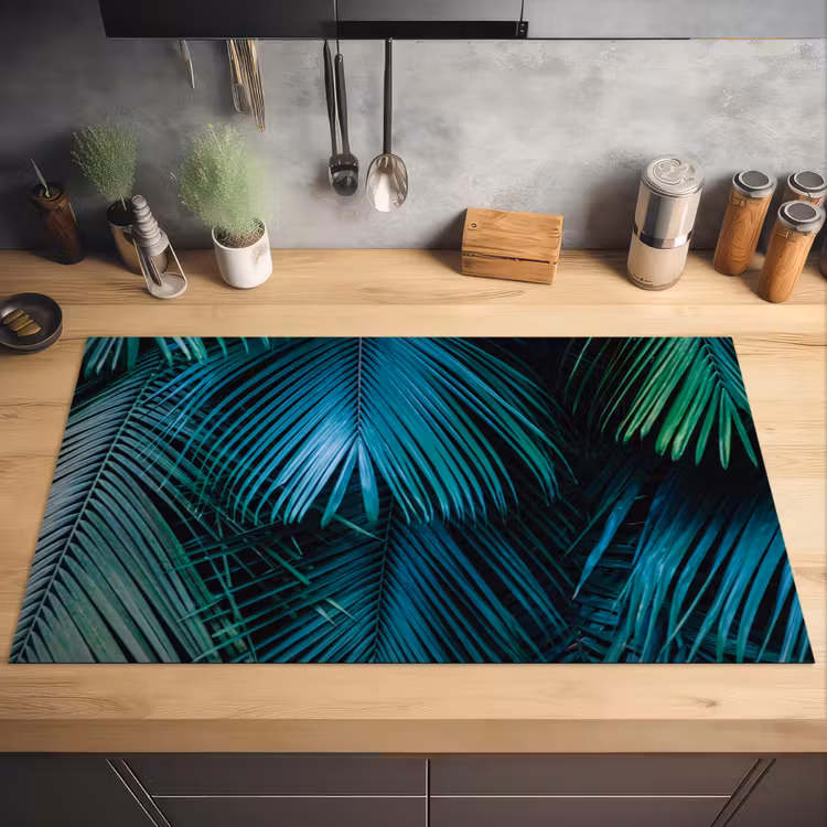 Bladeren - Tropisch - Jungle -  Natuur Inductie beschermer vinyl 3mm groot -sfeer5