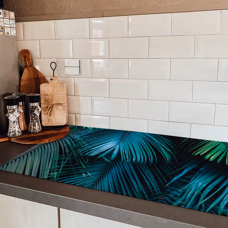 Bladeren - Tropisch - Jungle -  Natuur Inductie beschermer vinyl 3mm groot -sfeer3