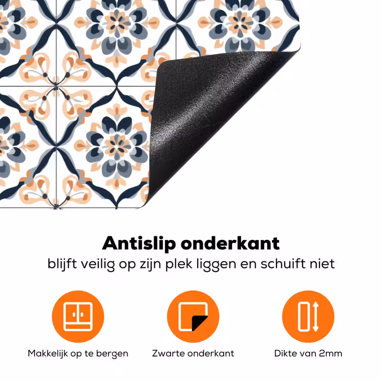 Bladvorm - Patroon - Kleurrijk Inductie beschermer vinyl 3mm klein 276 -zzzzzzz-td-onderkant