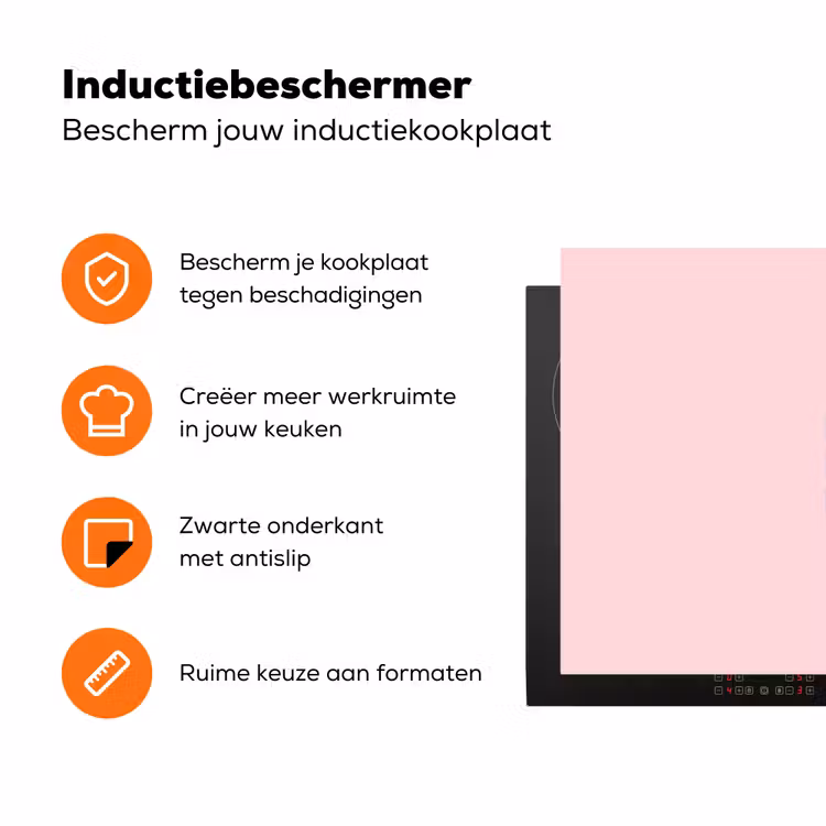 Blah - Bliksem - Roze Inductie beschermer vinyl 3mm klein -zzzzzzz-td-ups