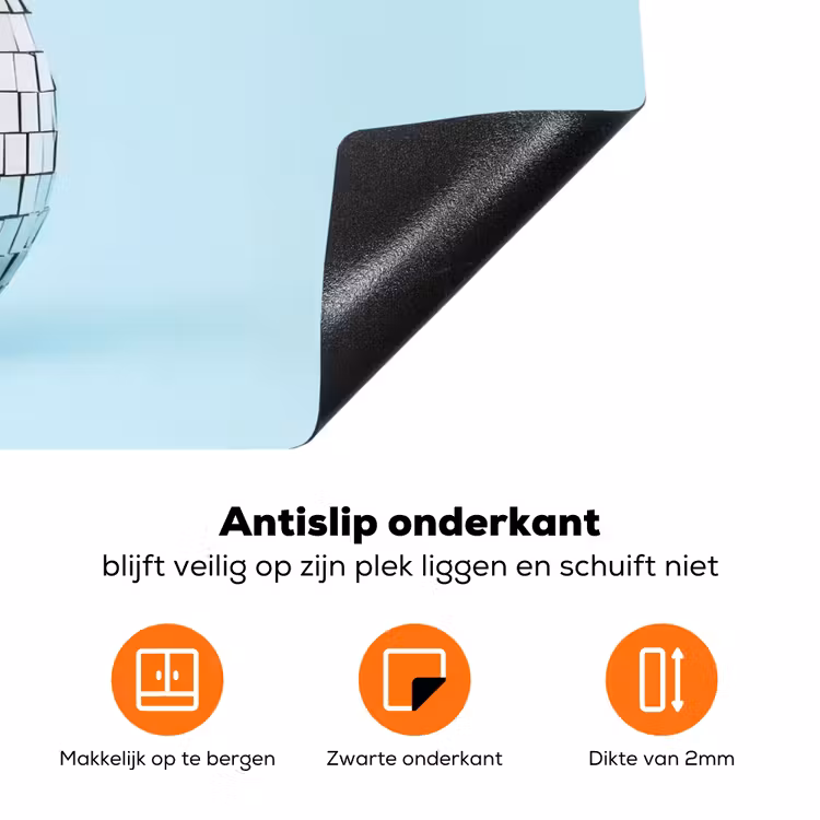 Blauw - Ananas - Disco - Discobal Inductie beschermer vinyl 3mm klein -zzzzzzz-td-onderkant
