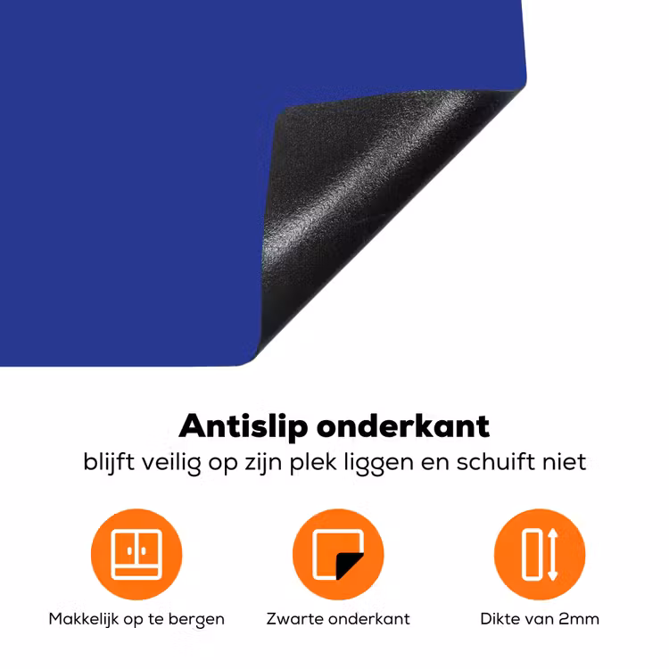 Blauw - Effen kleur - Donkerblauw Inductie beschermer vinyl 3mm klein 276 -zzzzzzz-td-onderkant