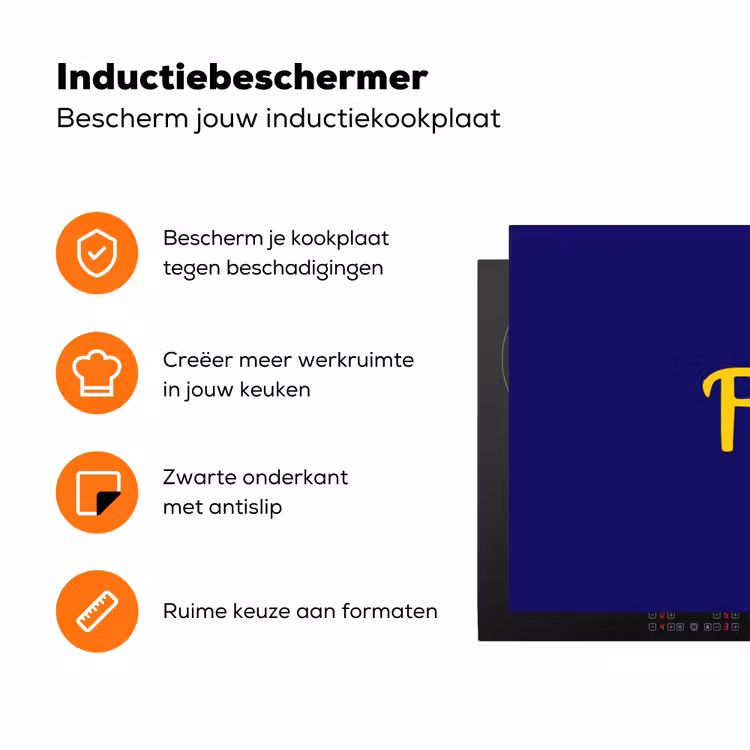 Blauw - Geel - Fijn Inductie beschermer vinyl 3mm klein -zzzzzzz-td-ups