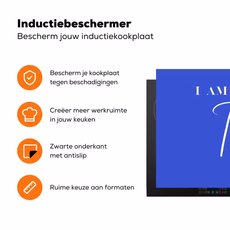 Blauw - I am that woman - Sierlijk - Minimalistisch Inductie beschermer vinyl 3mm klein -zzzzzzz-td-ups
