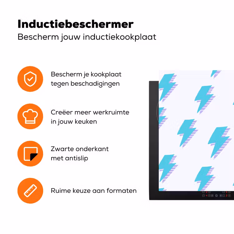 Blauw - Paars - Bliksem Inductie beschermer vinyl 3mm klein 276 -zzzzzzz-td-ups