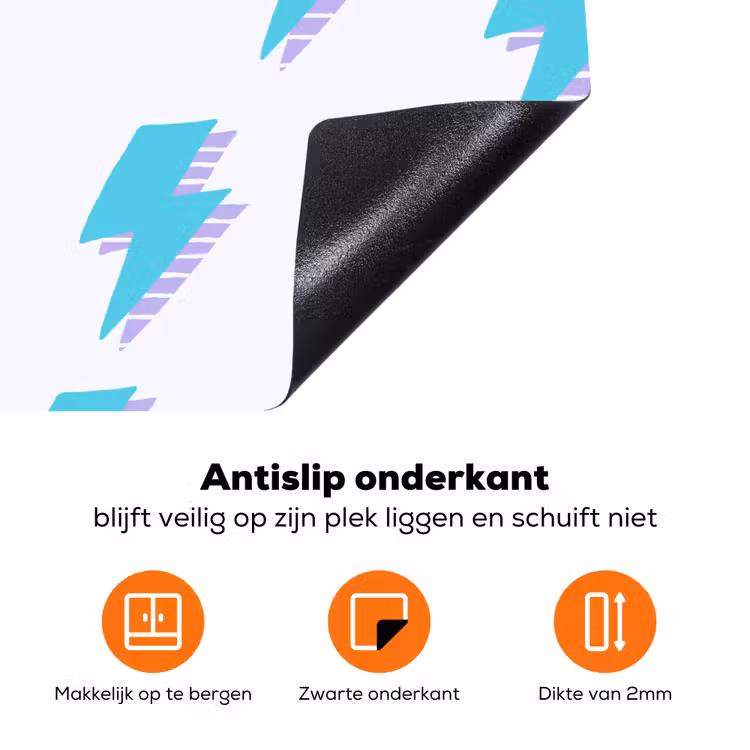 Blauw - Paars - Bliksem Inductie beschermer vinyl 3mm klein 276 -zzzzzzz-td-onderkant