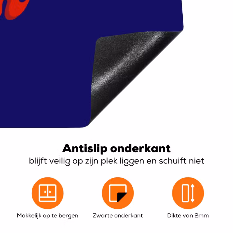Blauw - Rood - Yes fun - 3D Inductie beschermer vinyl 3mm klein -zzzzzzz-td-onderkant