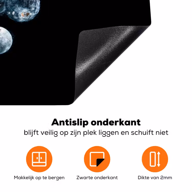 Blauwe bessen - Fruit - bes - Stilleven - Water - Zwart Inductie beschermer vinyl 3mm klein -zzzzzzz-td-onderkant