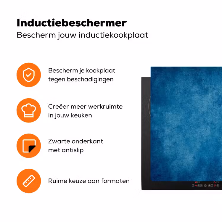 Blauwe Betonmystiek Inductie beschermer vinyl 3mm klein -zzzzzzz-td-ups