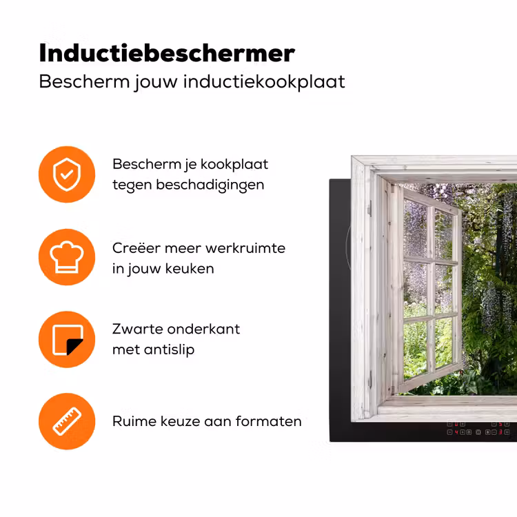 Blauwe regen - Bloemen - Doorkijk - Boom - Lente Inductie beschermer vinyl 3mm klein -zzzzzzz-td-ups