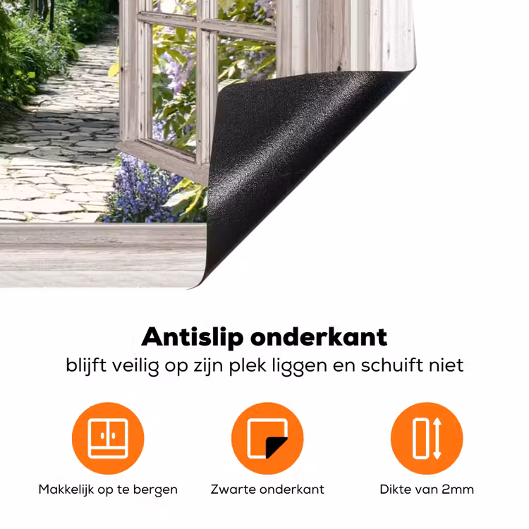 Blauwe regen - Bloemen - Doorkijk - Boom - Lente Inductie beschermer vinyl 3mm klein -zzzzzzz-td-onderkant