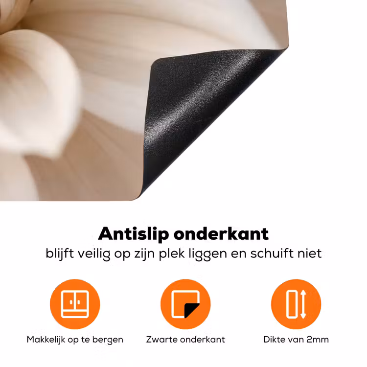 Bloem - Dahlia - Wit Inductie beschermer vinyl 3mm klein -zzzzzzz-td-onderkant