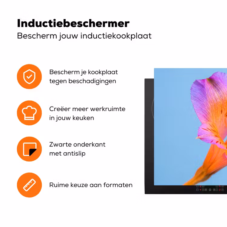 Bloem - Detail - Kleurrijk Inductie beschermer vinyl 3mm klein -zzzzzzz-td-ups
