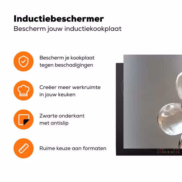 Bloem - Glazen - Doorzichtig Inductie beschermer vinyl 3mm klein -zzzzzzz-td-ups