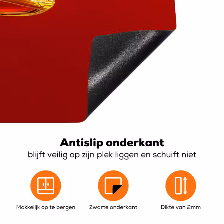 Bloem - Goud - Glazen Inductie beschermer vinyl 3mm klein -zzzzzzz-td-onderkant