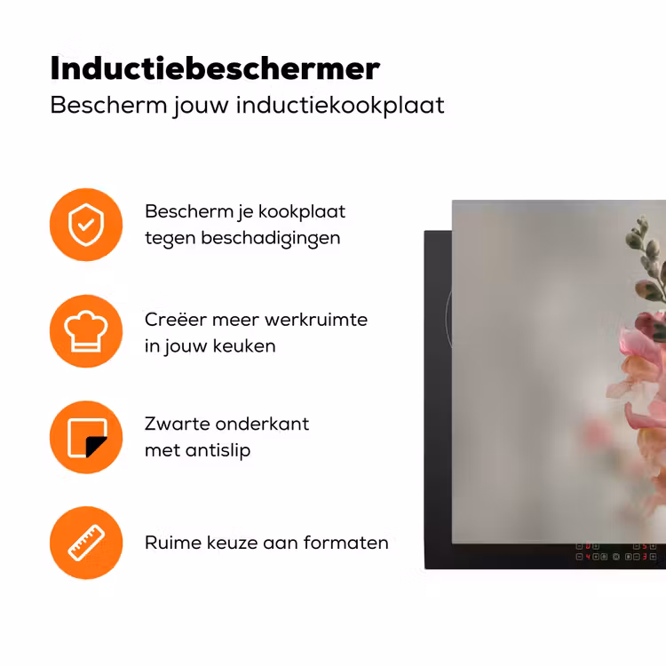 Bloem - Leeuwenbek - Roze - Stengel Inductie beschermer vinyl 3mm klein -zzzzzzz-td-ups