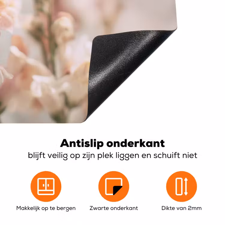 Bloem - Leeuwenbek - Roze - Stengel Inductie beschermer vinyl 3mm klein -zzzzzzz-td-onderkant