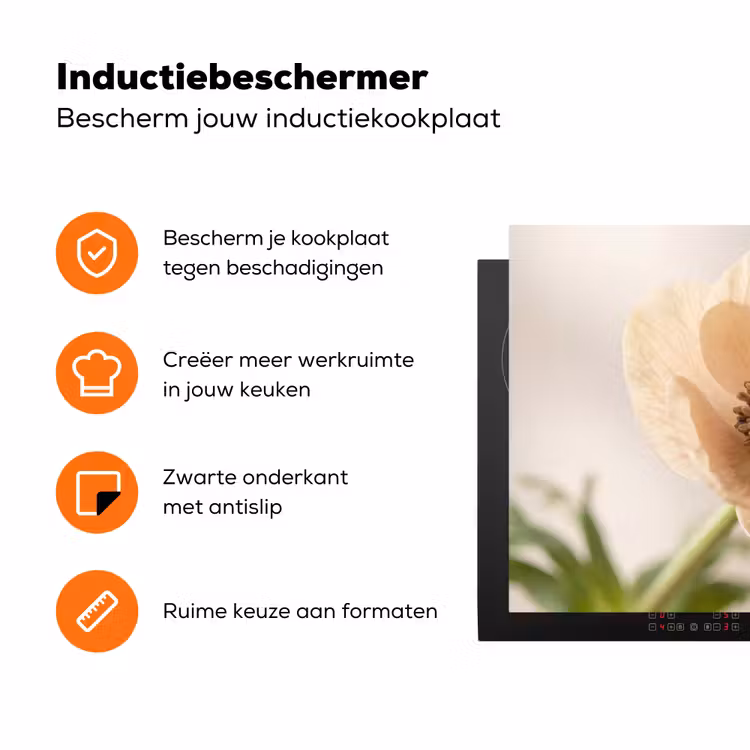 Bloem - Minimalistisch - Groen Inductie beschermer vinyl 3mm klein -zzzzzzz-td-ups