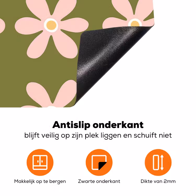 Bloem - Modern - Groen Inductie beschermer vinyl 3mm klein 276 -zzzzzzz-td-onderkant