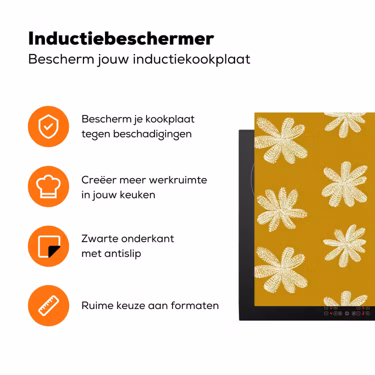 Bloem - Speels - Okergeel Inductie beschermer vinyl 3mm klein 276 -zzzzzzz-td-ups
