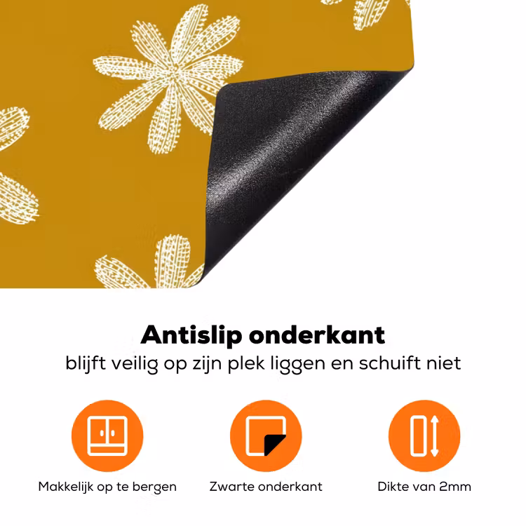 Bloem - Speels - Okergeel Inductie beschermer vinyl 3mm klein 276 -zzzzzzz-td-onderkant