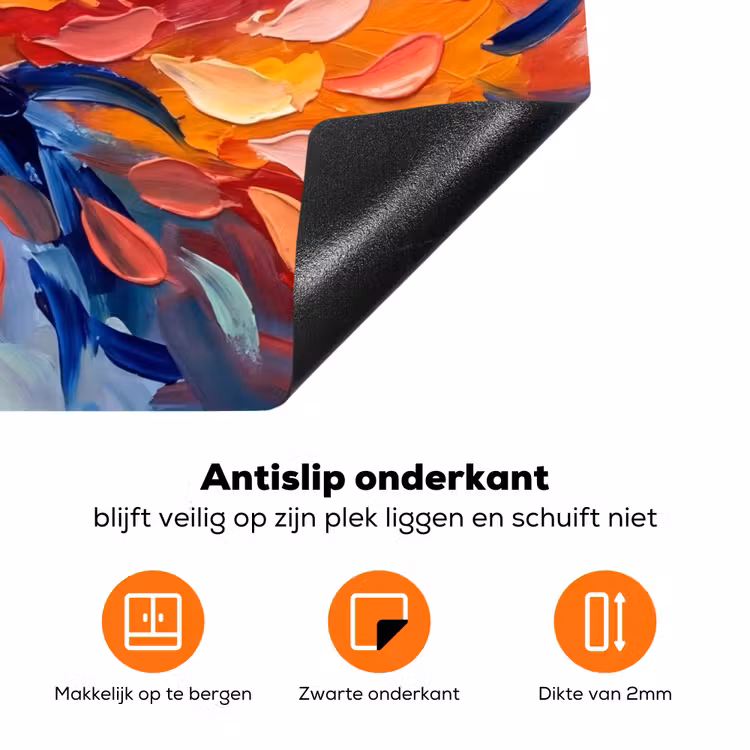 Bloemen - Abstract - Kunst - Modern Inductie beschermer vinyl 3mm klein -zzzzzzz-td-onderkant