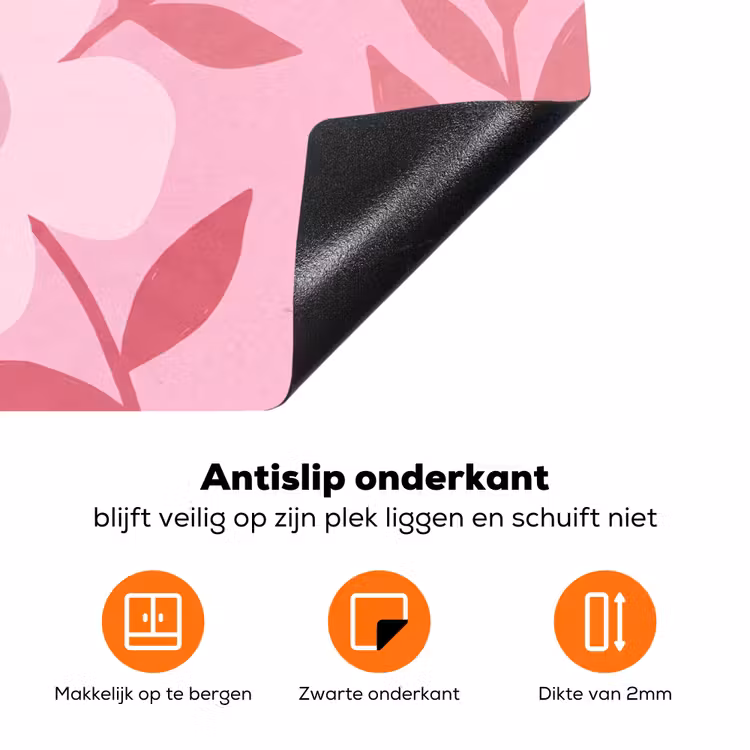 Bloemen - Abstract - Modern - Roze - Natuur Inductie beschermer vinyl 3mm klein -zzzzzzz-td-onderkant