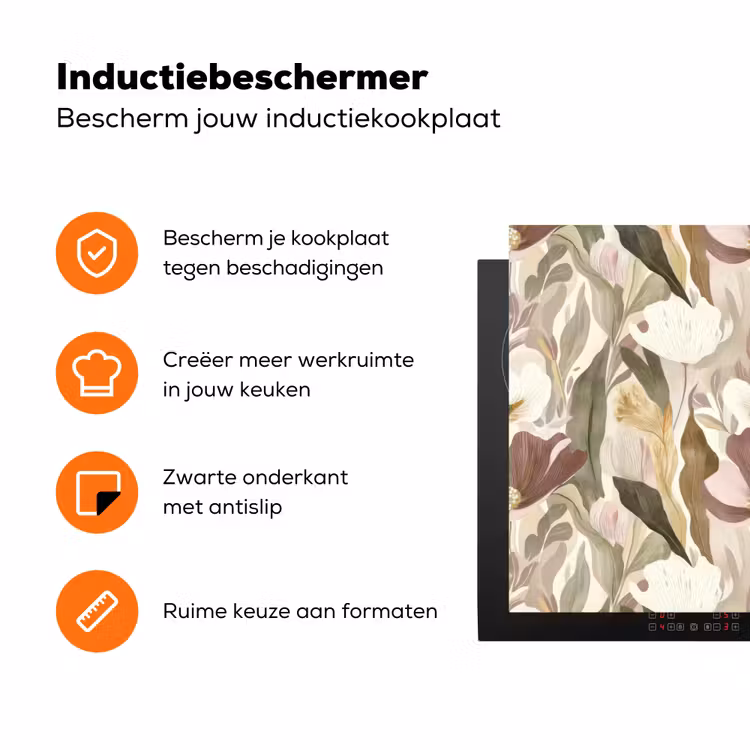 Bloemen - Aquarel - Kleurrijk Inductie beschermer vinyl 3mm klein 276 -zzzzzzz-td-ups