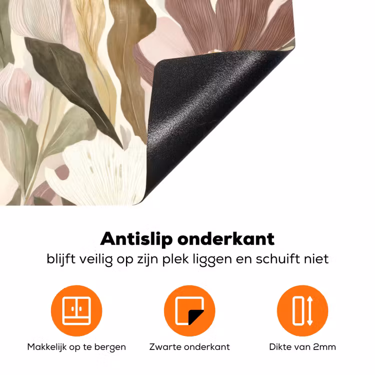 Bloemen - Aquarel - Kleurrijk Inductie beschermer vinyl 3mm klein 276 -zzzzzzz-td-onderkant