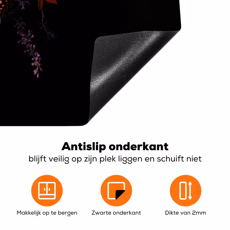 Bloemen - Bessen - Klassiek Inductie beschermer vinyl 3mm klein -zzzzzzz-td-onderkant