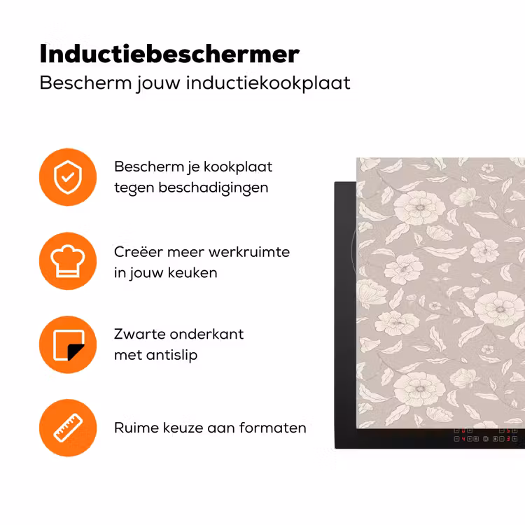 Bloemen - Blaadjes - Patroon Inductie beschermer vinyl 3mm klein 276 -zzzzzzz-td-ups