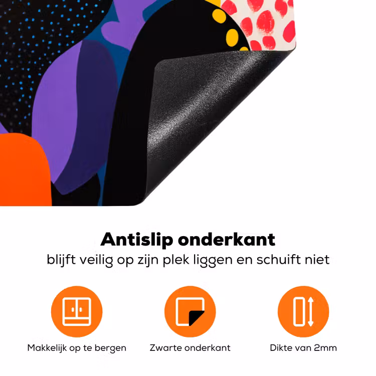 Bloemen - Bladeren - Abstract - Rood Inductie beschermer vinyl 3mm klein -zzzzzzz-td-onderkant