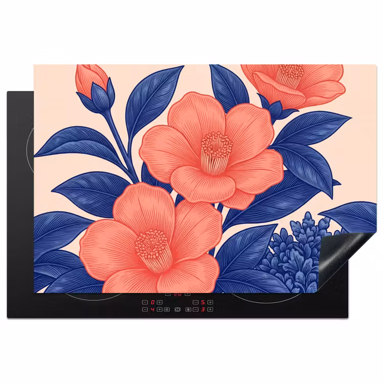 Inductiebeschermer - Bloemen - Bladeren - Botanisch - Bloemen - Bladeren - Botanisch Inductie beschermer vinyl 3mm klein