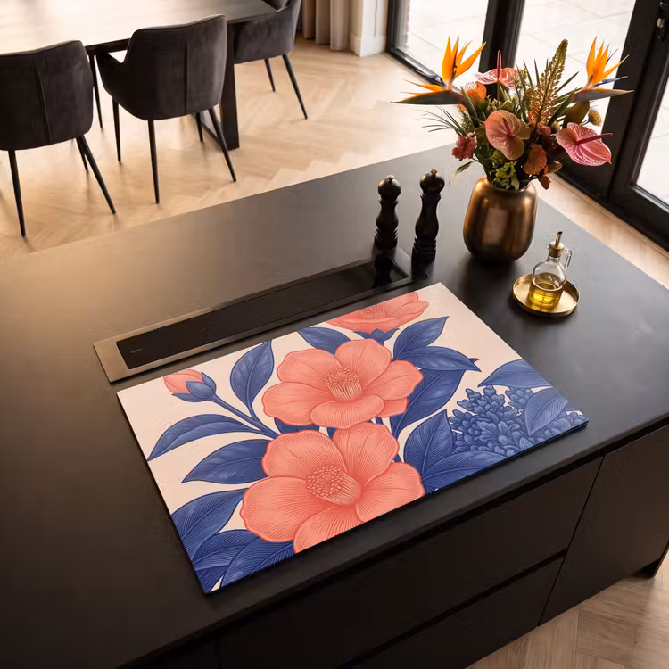 Inductiebeschermer - Bloemen - Bladeren - Botanisch - Bloemen - Bladeren - Botanisch Inductie beschermer vinyl 3mm klein