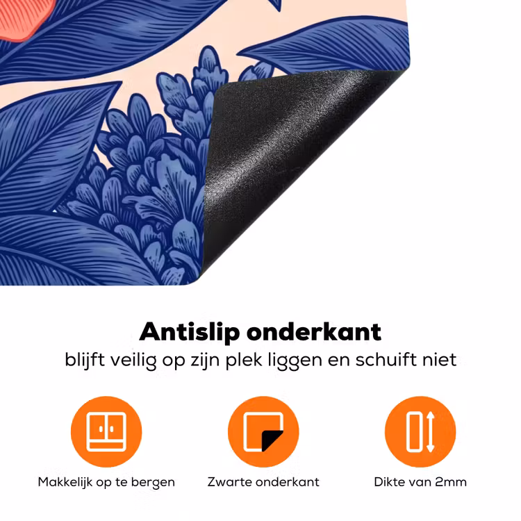Inductiebeschermer - Bloemen - Bladeren - Botanisch - Bloemen - Bladeren - Botanisch Inductie beschermer vinyl 3mm klein