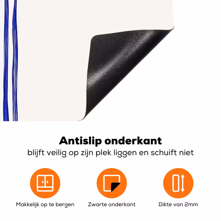 Bloemen - Blauw - Lijnen - Bloemblaadjes Inductie beschermer vinyl 3mm klein -zzzzzzz-td-onderkant