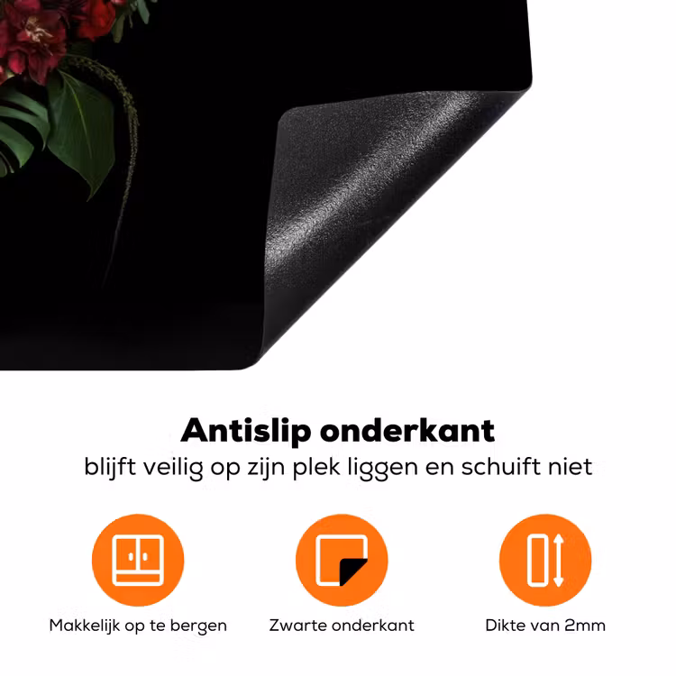 Bloemen - Boeket - Sierlijk Inductie beschermer vinyl 3mm klein -zzzzzzz-td-onderkant